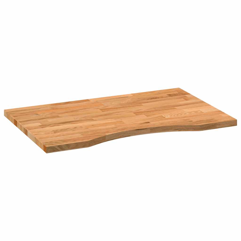 Plateau de bureau marron clair, bois de chêne massif, rectangulaire - 4