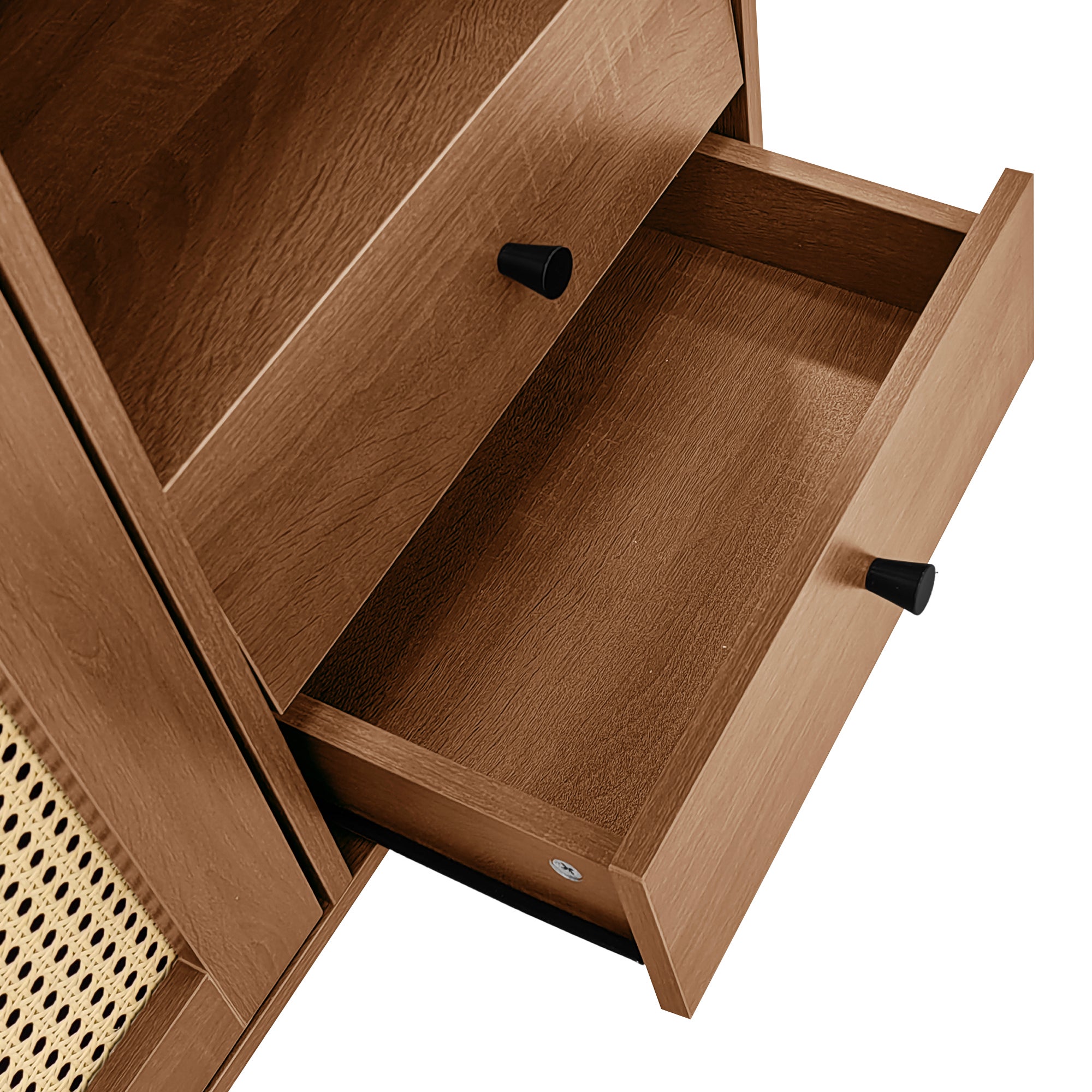 Buffet 130x75,5x40 cm, style rustique, fermeture magnétique, étagères ...