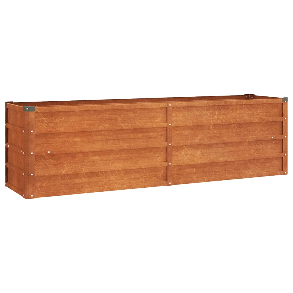 vidaXL Letto Rialzato da Giardino Ruggine 160x40x45 cm Acciaio Corten - 2