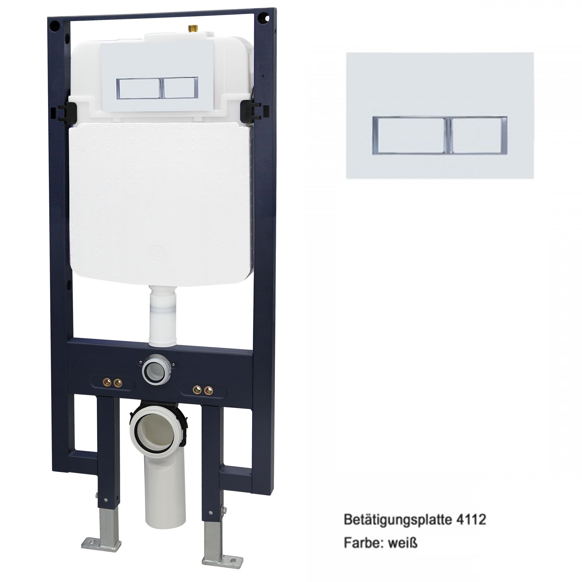 Bernstein Stelaż podtynkowy WC G3008 + panel spłuczki 009 szkło białe - 3