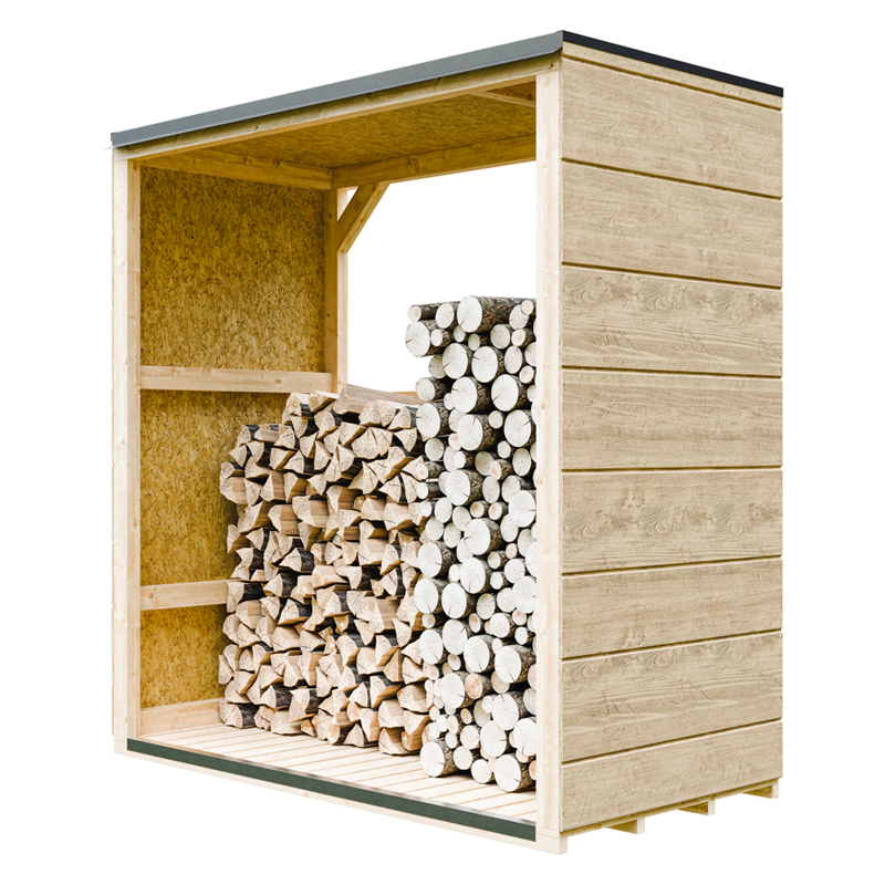 Zewnętrzna szopa na drewno opałowe 1,14 m² - 75 x 153 x wys. 159 cm - M980-1