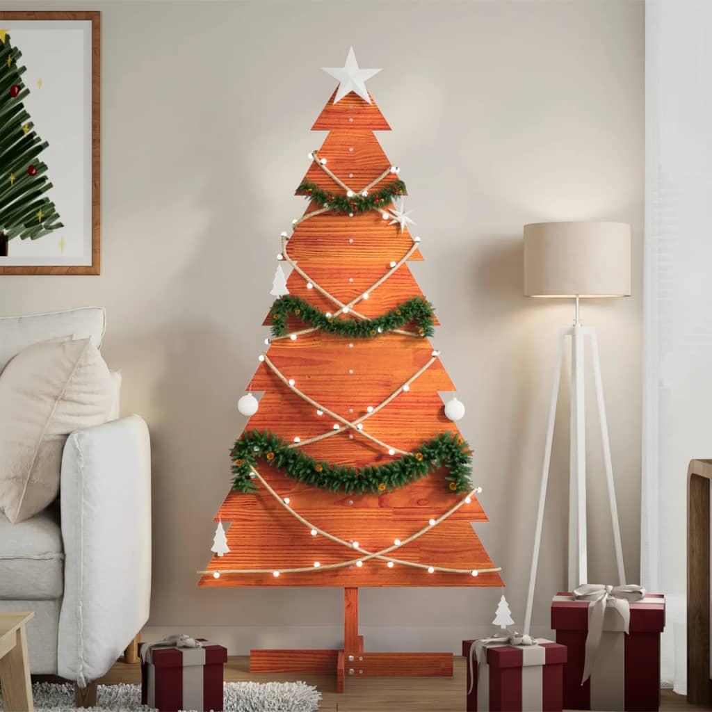 Decoração para árvore de natal madeira maciça de pinho cera marrom 150 cm - COMFORTXL - 2
