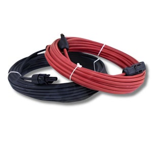 2x Rallonges De Câble Solaire Rouge/noir – 4mm², 1 à 5 M, Avec Prises, Bau-tech