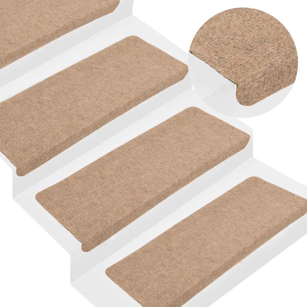 Maison exclusive - alfombrilla autoadhesiva escalera 30 uds beige 65x24,5x3,5 cm
