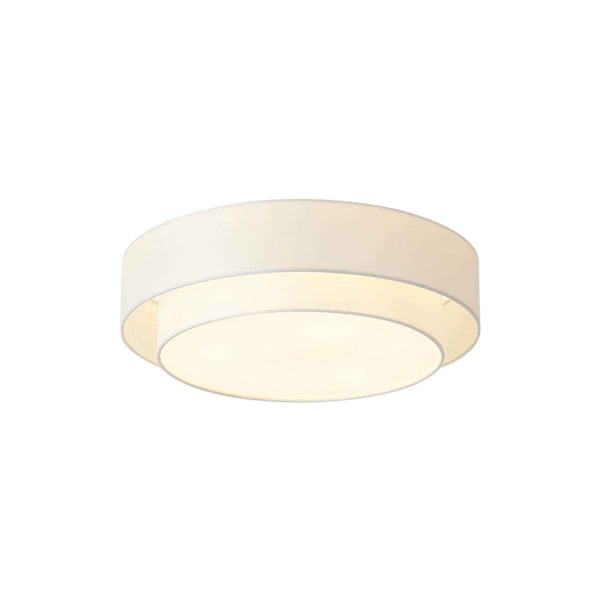 Qazqa nowoczesny plafon - Drum Duo - biały, okrągły, max. 15w, e27, z 3 punktami świetlnymi, 50cm oświetlenie wewnętrzne