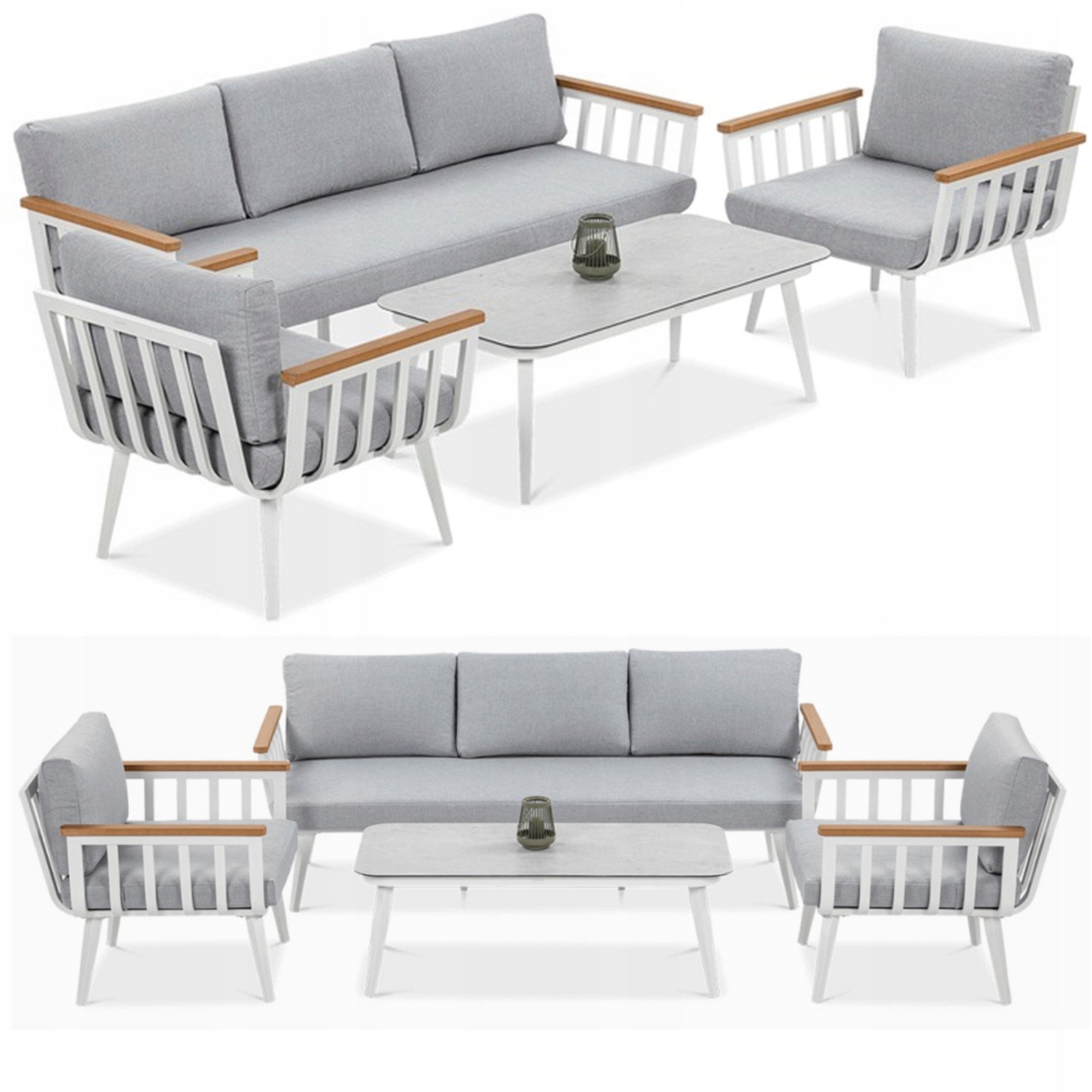 Zestaw Mebli Ogrodowych Wypoczynkowych STELLA Sofa Stolik Fotel na Taras 1 szt