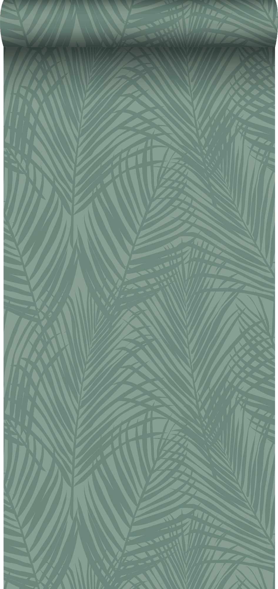 Papel pintado hojas de palmera verde mar - 0,53 x 10,05 m - estahome