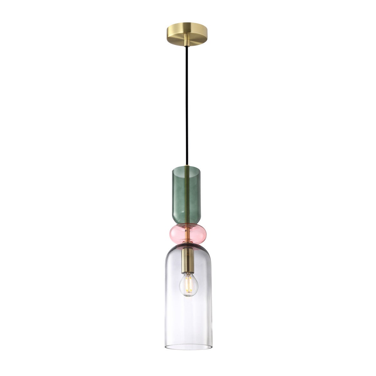 Lampa wisząca Manso multikolor 1xE14x40W dekoracyjna wym: 153 x 11 x 11 cm szkło Italux