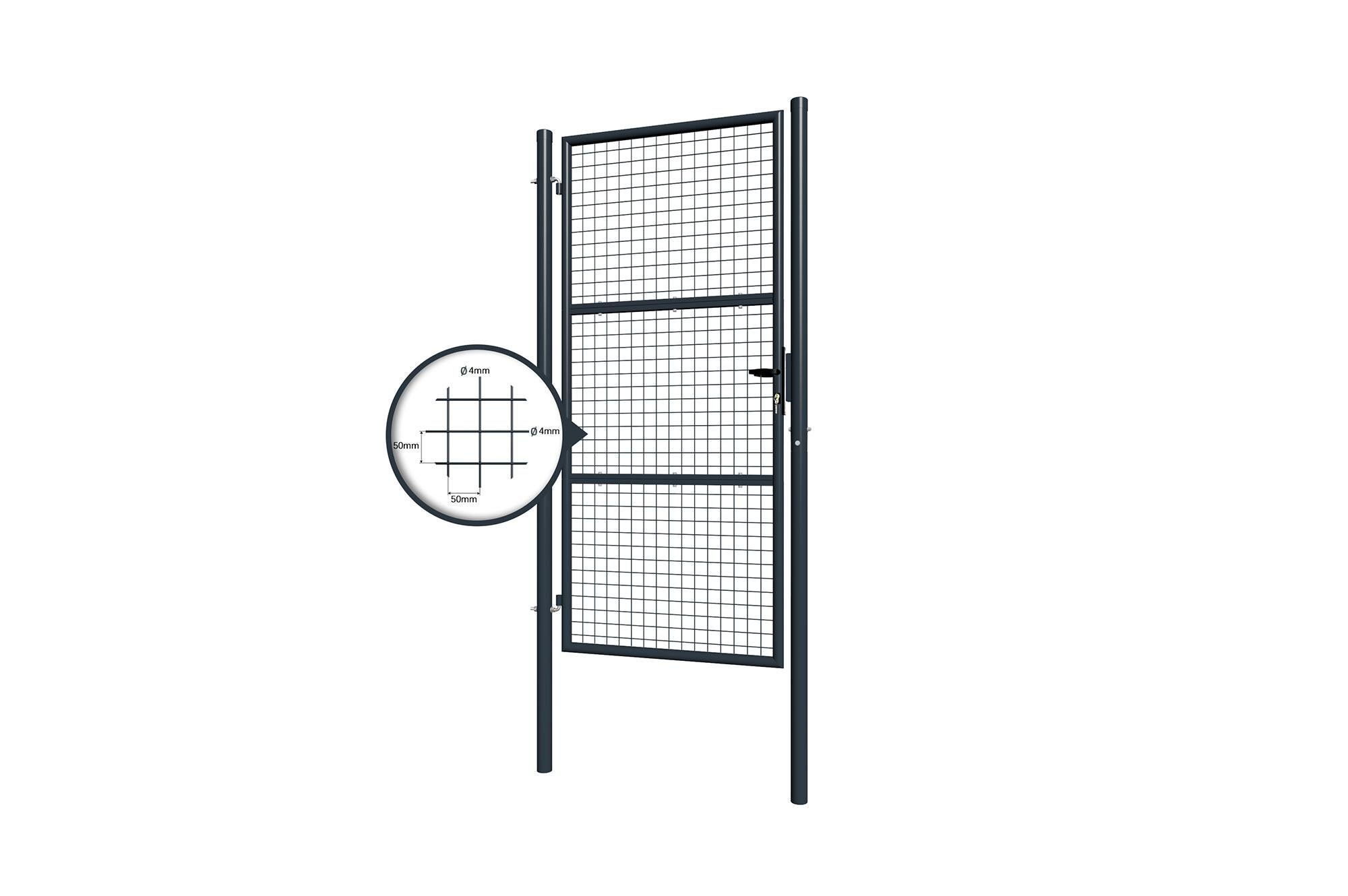 Portillon grillagé 1m OLGA H.200cm Gris - 6