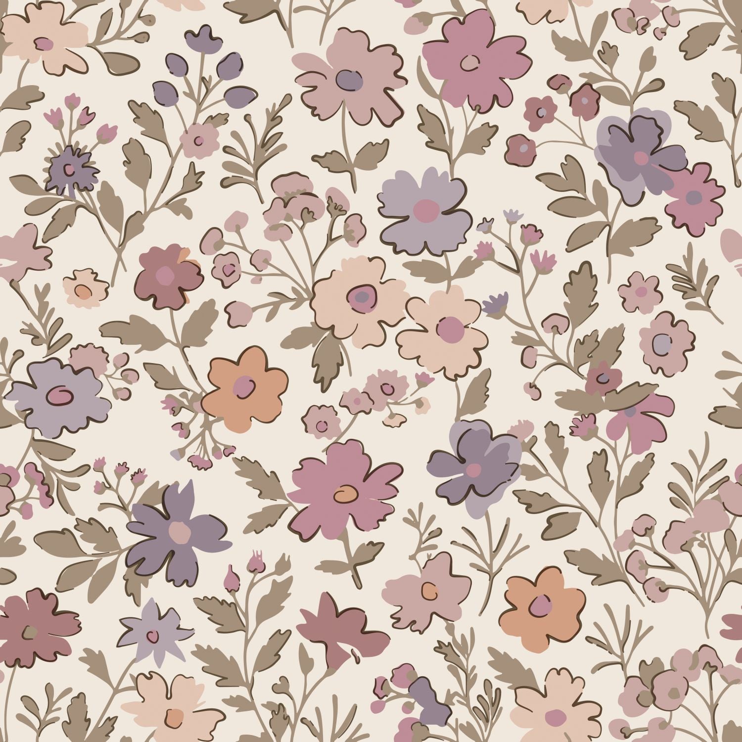 Papier peint fleurs violet, rose et blanc - 53 cm x 10.05 m - ESTAhome - 9