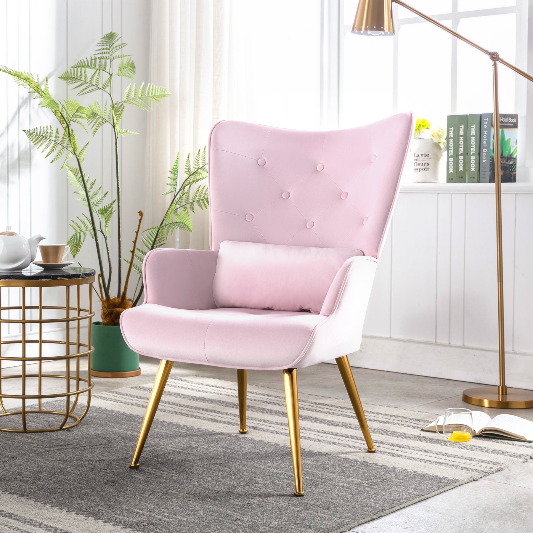 Fauteuil Relax En Chenille Blanc - Scandinavian Sans Accoudoirs