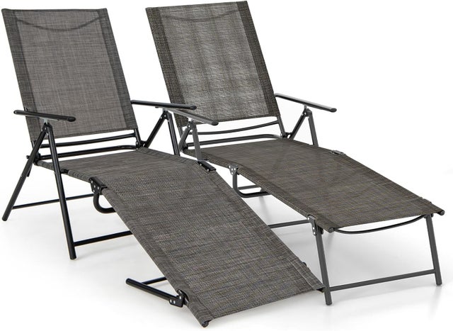 Lot De 4 Boucles Réglables Pour Chaises Longues Pliantes DECOMELODY - 5 Positions, Plastique Noir, Réglage Angle