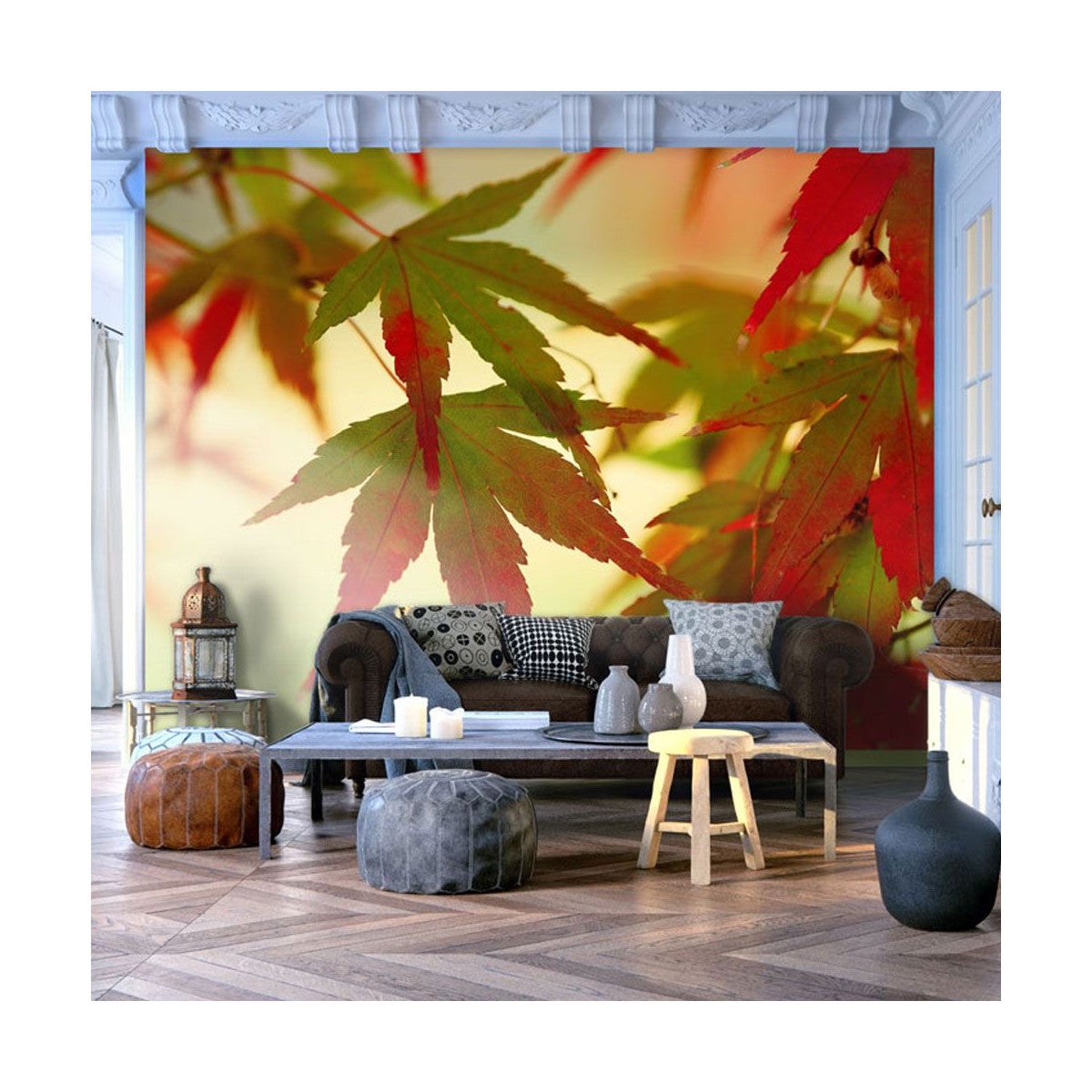 Papier Peint "Feuilles Colorées" 193 x 250 cm | Leroy Merlin