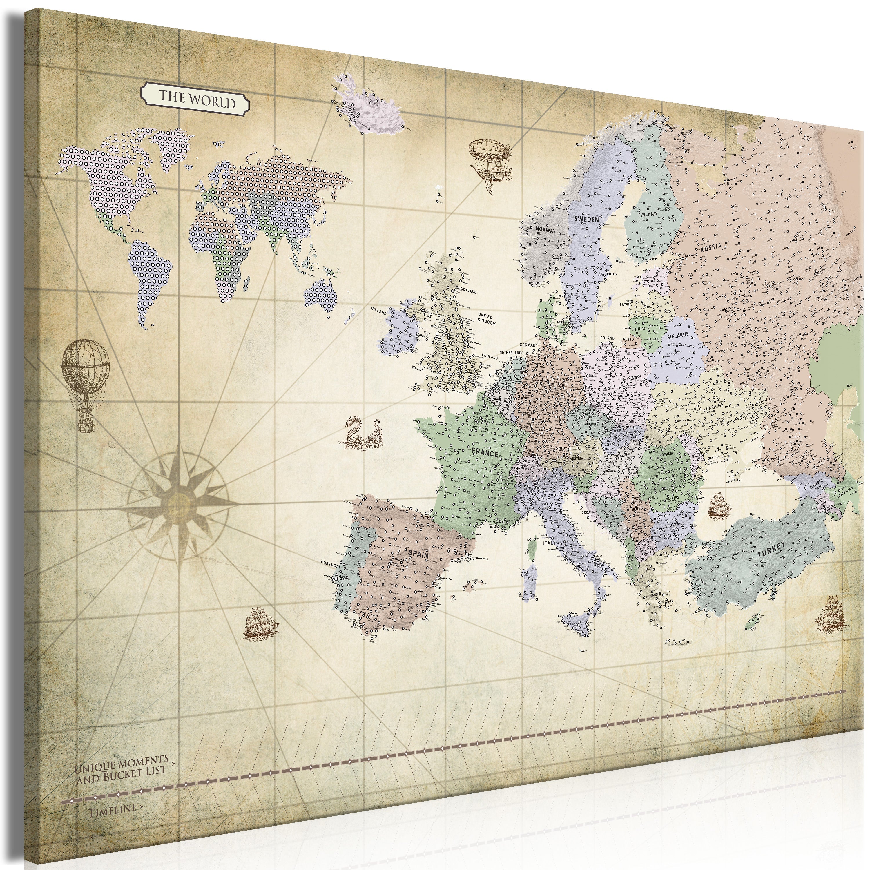 Tableau - Map Of Europe (1 Part) Wide [60x40] | Leroy Merlin