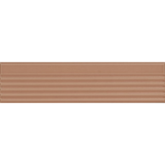 Carrelage sol / mur brique à relief uni terracotta 5,6x23,2 cm MODULO INCISO MATTONE