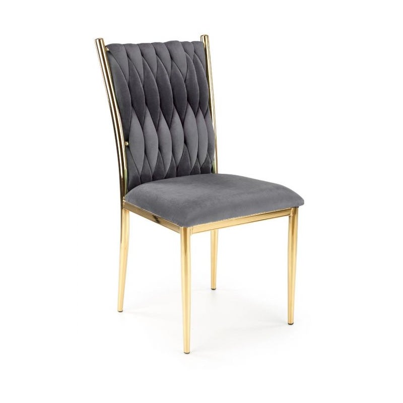 Krzesło tapicerowane K436 VELVET szare/złote