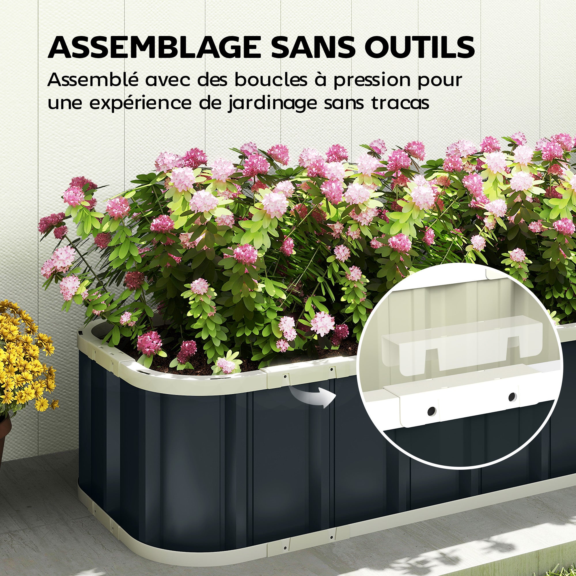 Jardinière surélevée acier galvanisé Outsunny - 5