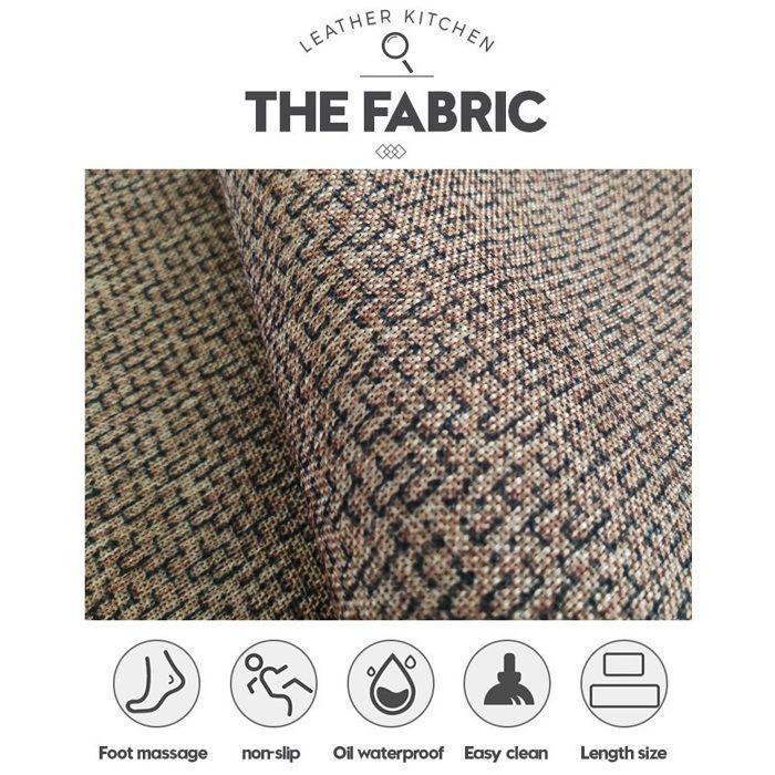 Tapis de Cuisine Devant Evier Antidérapant en Caoutchouc et Lavable, Lin, Marron , 44 x 120cm - 7