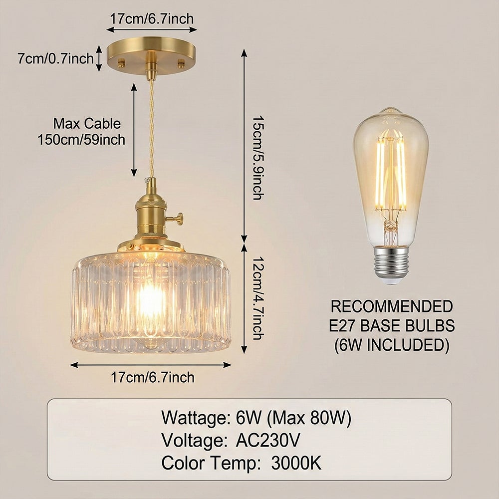 Złote lampy wiszące Nowoczesne lampy kryształowe żyrandole Regulowane lampy wiszące z szklanym kloszem do kuchni z wyspą Jadalnia(Żarówka zawiera) - 4