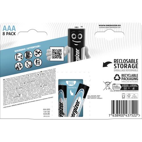 Energizer Max Plus Pile LR3 (AAA) alcaline(s) 1.5 V 8 pc(s) - 2