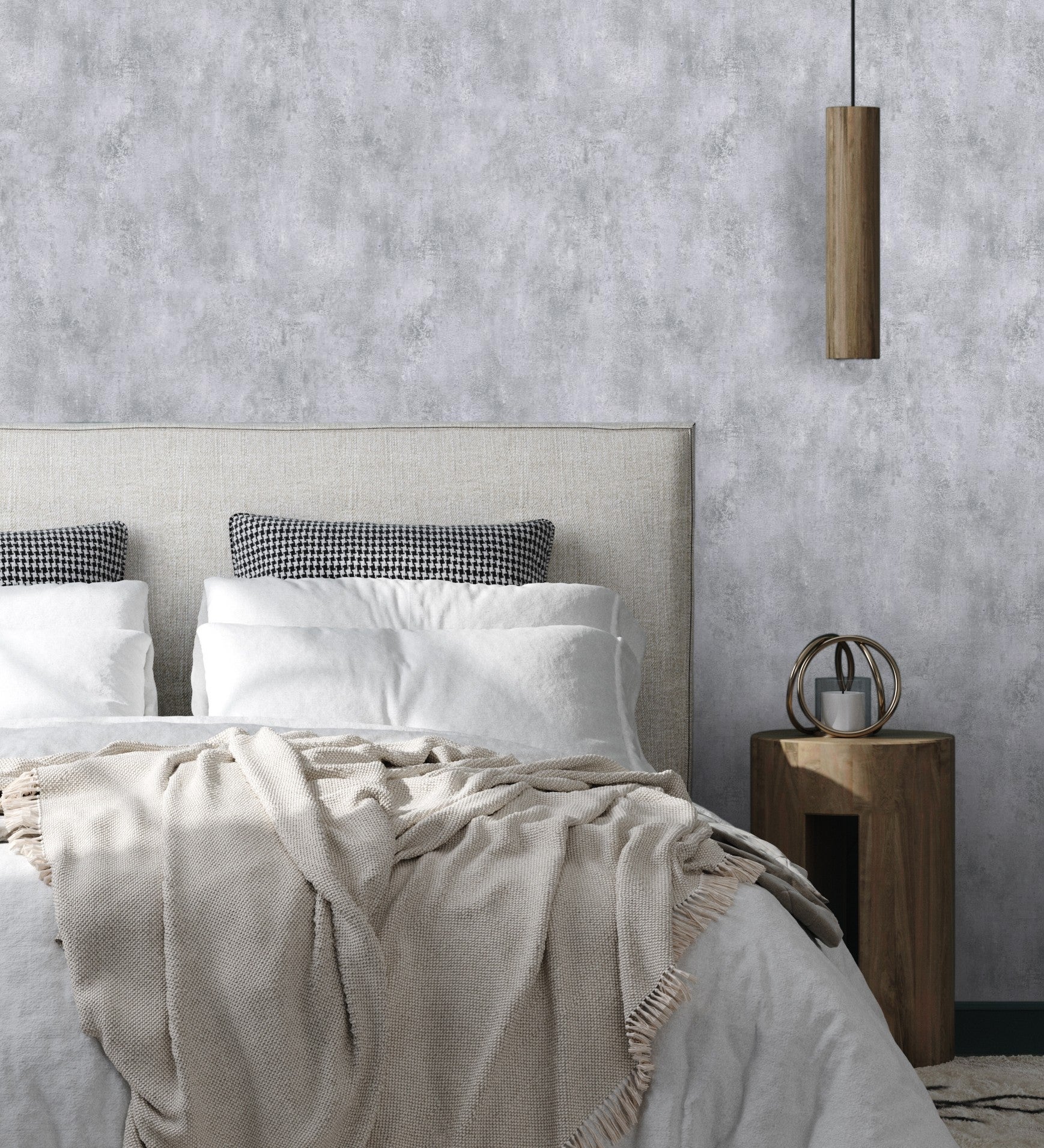 Papel pintado vinílico lavable cemento hormigón estucado color gris con textura en relieve - hannover 128802 de gaulan - rollo de 10 m x 0,53 m