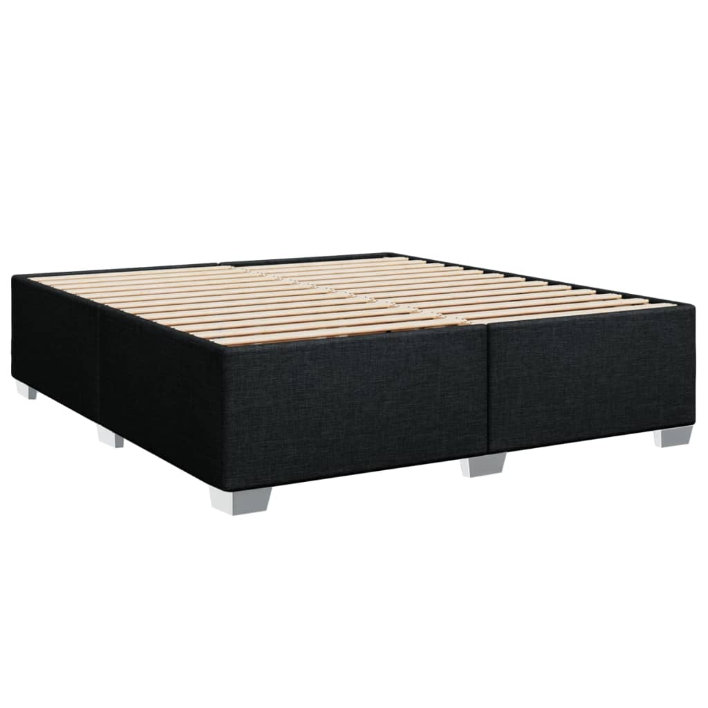 Cadre de lit sans matelas noir 200 x 200 cm tissu - 3