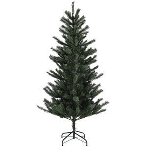 Sapin De Noël Artificiel 180 Cm Slim - PVC Ignifuge, Pied Métal, Facile à Monter - Avec Ou Sans LED