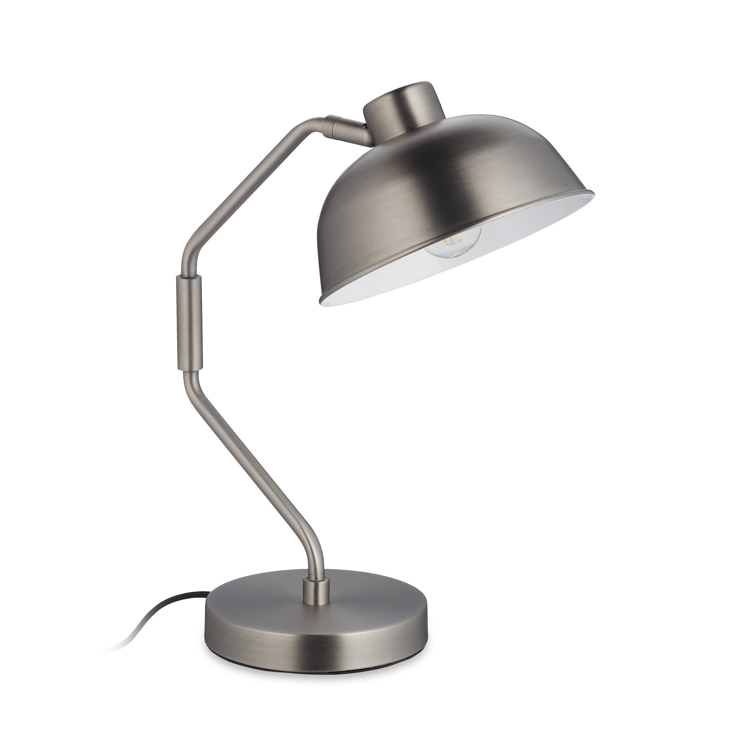 Lampe De Chevet Design – Abat-jour Rose Et Pied Cuivre, Douille E14, Câble Avec Interrupteur