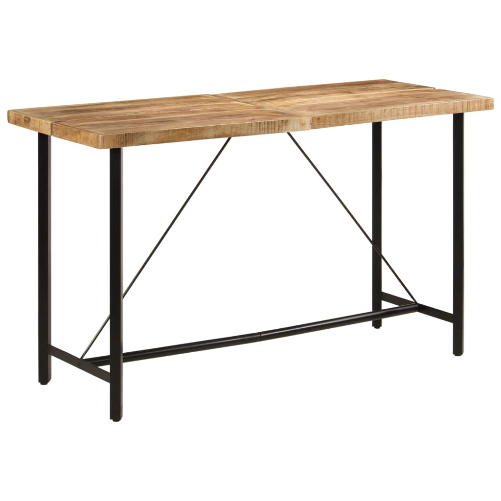 Table de bar | Table de Cuisine | Table Haute 180x70x107 cm bois massif de manguier et fer CFW450970 - 2
