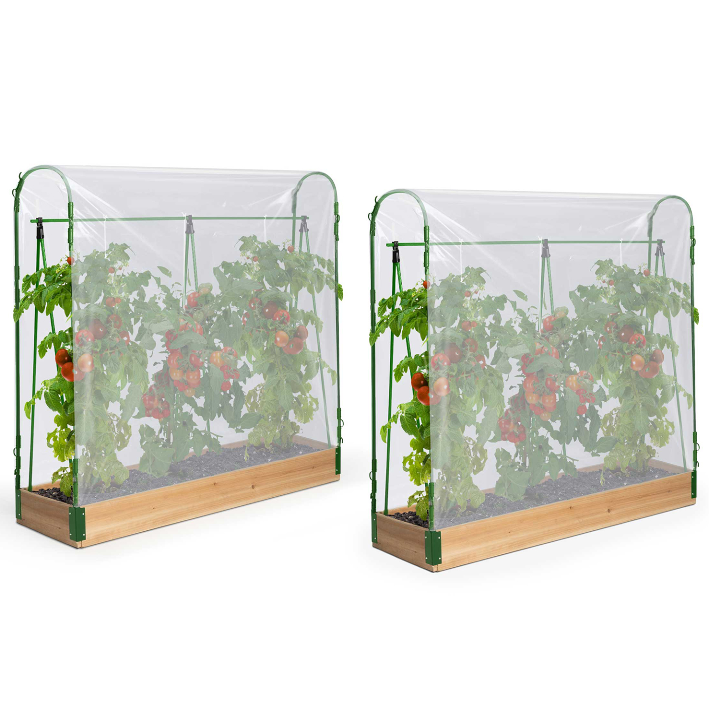 Duo serres à tomates modulables spéciales croissance kit complet bâche + support - 2