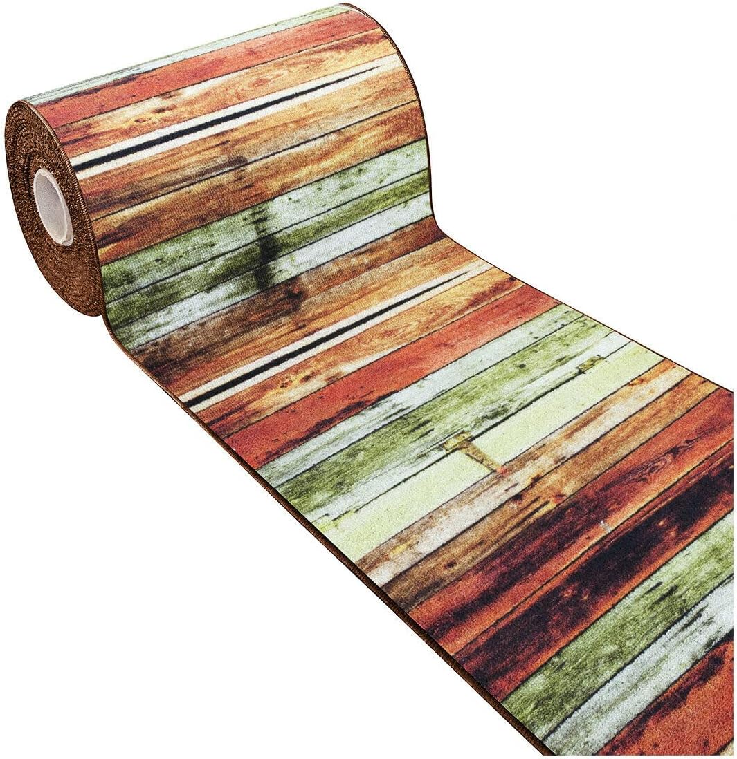 Alfombra de cocina 57x140 cm corredor antideslizante bordeada camino entrada diseño bamboo (e)