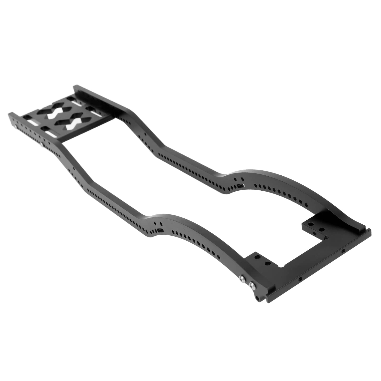 Telaio per auto RC in lega di alluminio con paraurti anteriore e posteriore per SCX10 D90 1/10 RC Crawler (nero) - 2