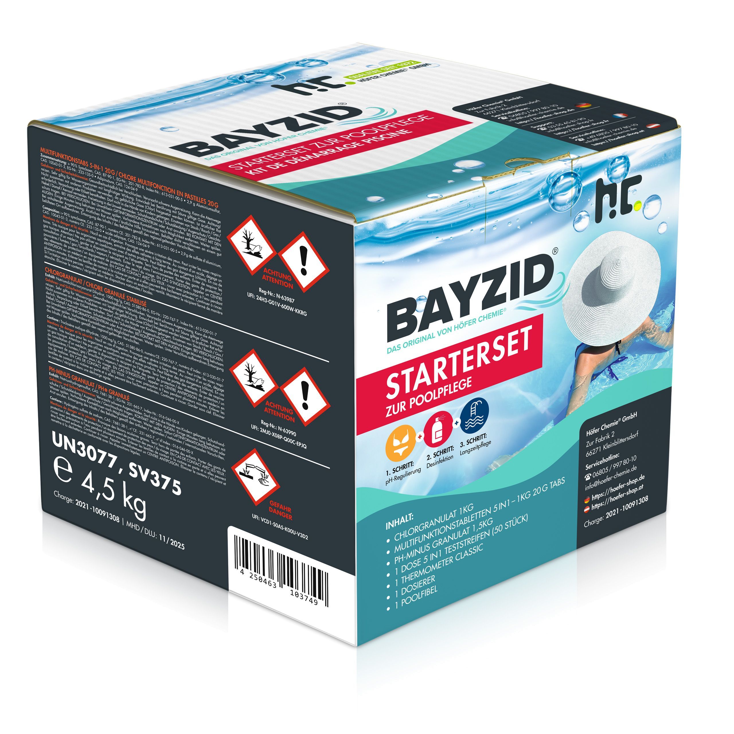 1 x Kit de démarrage pour piscine avec 7 pièces dont chlore, pH moins et multitabs - 6