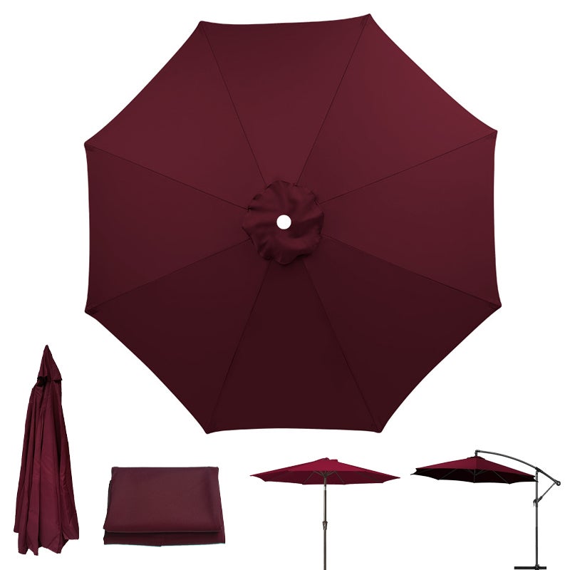 Materiał zamienny do parasola tarasowego ochrona UV wodoodporny materiał na parasol z żebrami kolor czerwonego wina tylko materiał na parasol m