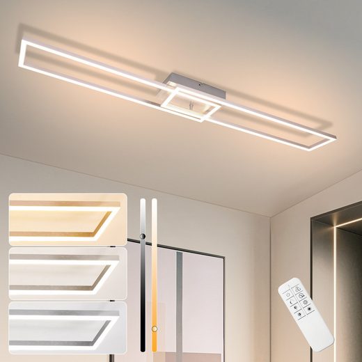 ZMH Nowoczesna, ściemnialna lampa sufitowa LED 36 W z funkcją nocną i ochroną oczu