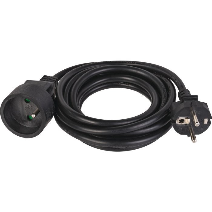 Rallonge électrique - Ménager - Dhome - H05 VV-F - 3G1,5 mm² - 2P+T - 16 A - L. 3 m - Noir - Brochable - 4