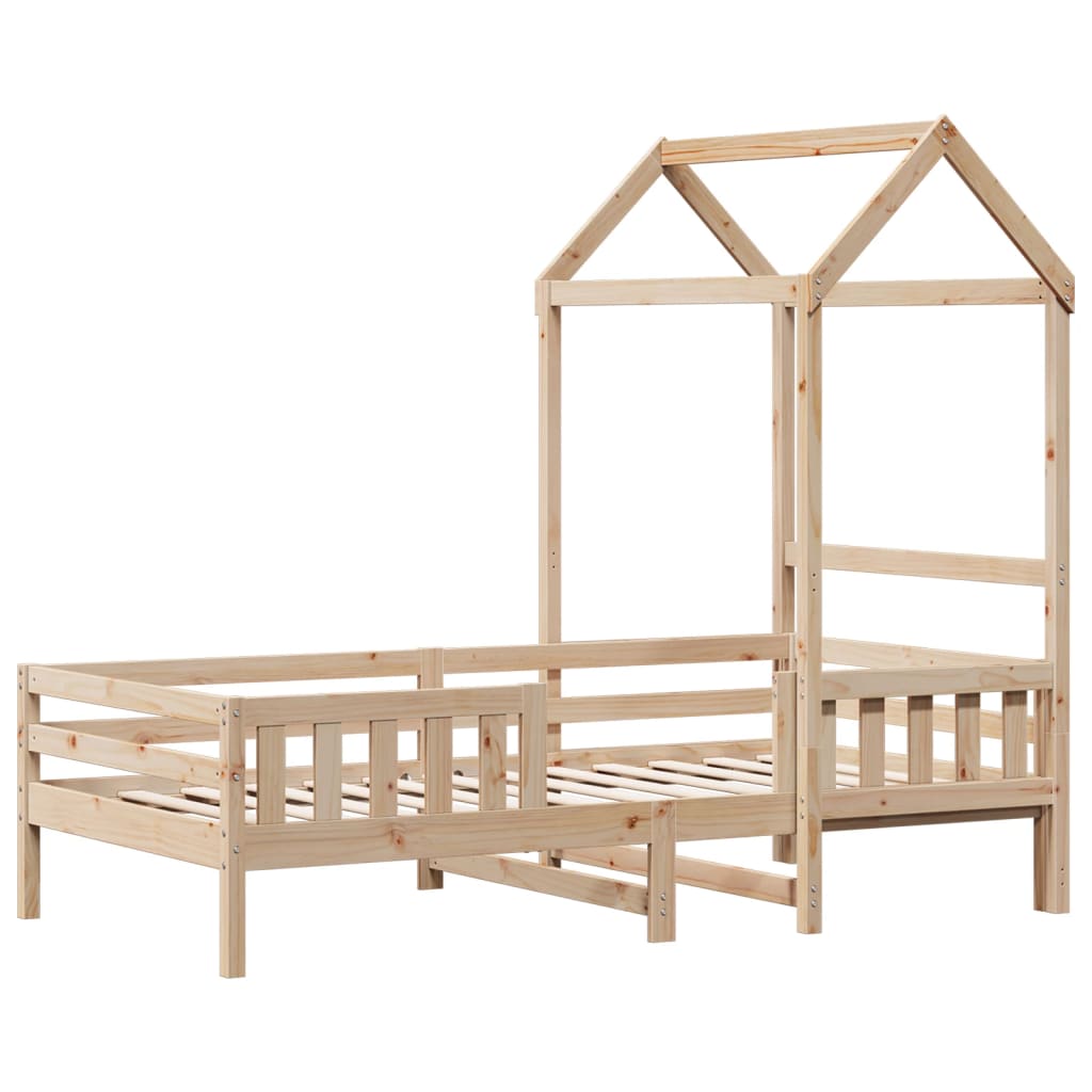 Cadre de lit avec toit 75x190 cm bois de pin massif - 3