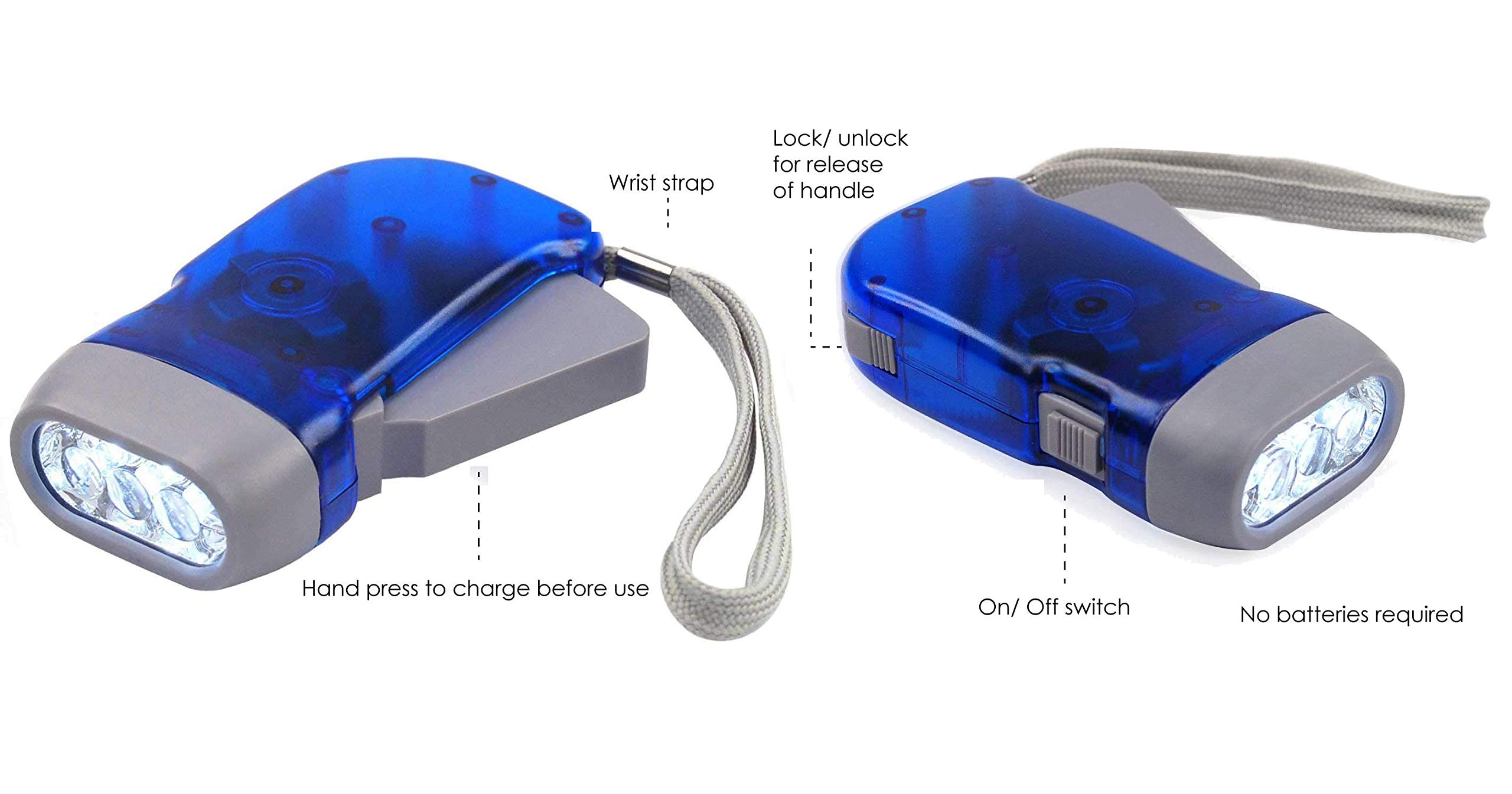 Lampe de poche dynamo à 3 LED - 6