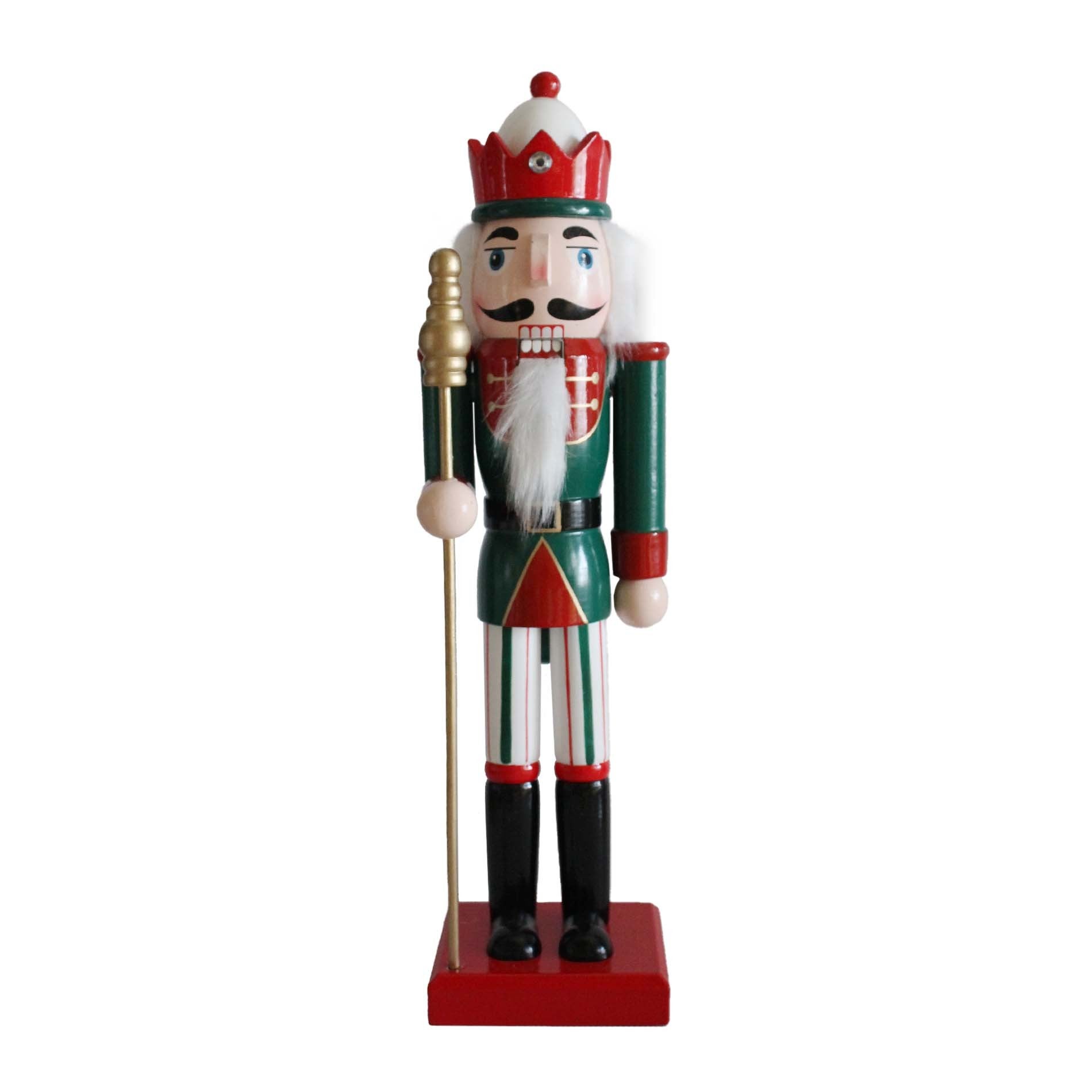 Set Da 4 Schiaccianoci Natalizi In Legno 25 Cm – Soldati Rosso E Verde, Decorazioni Da Tavolo E Caminetto