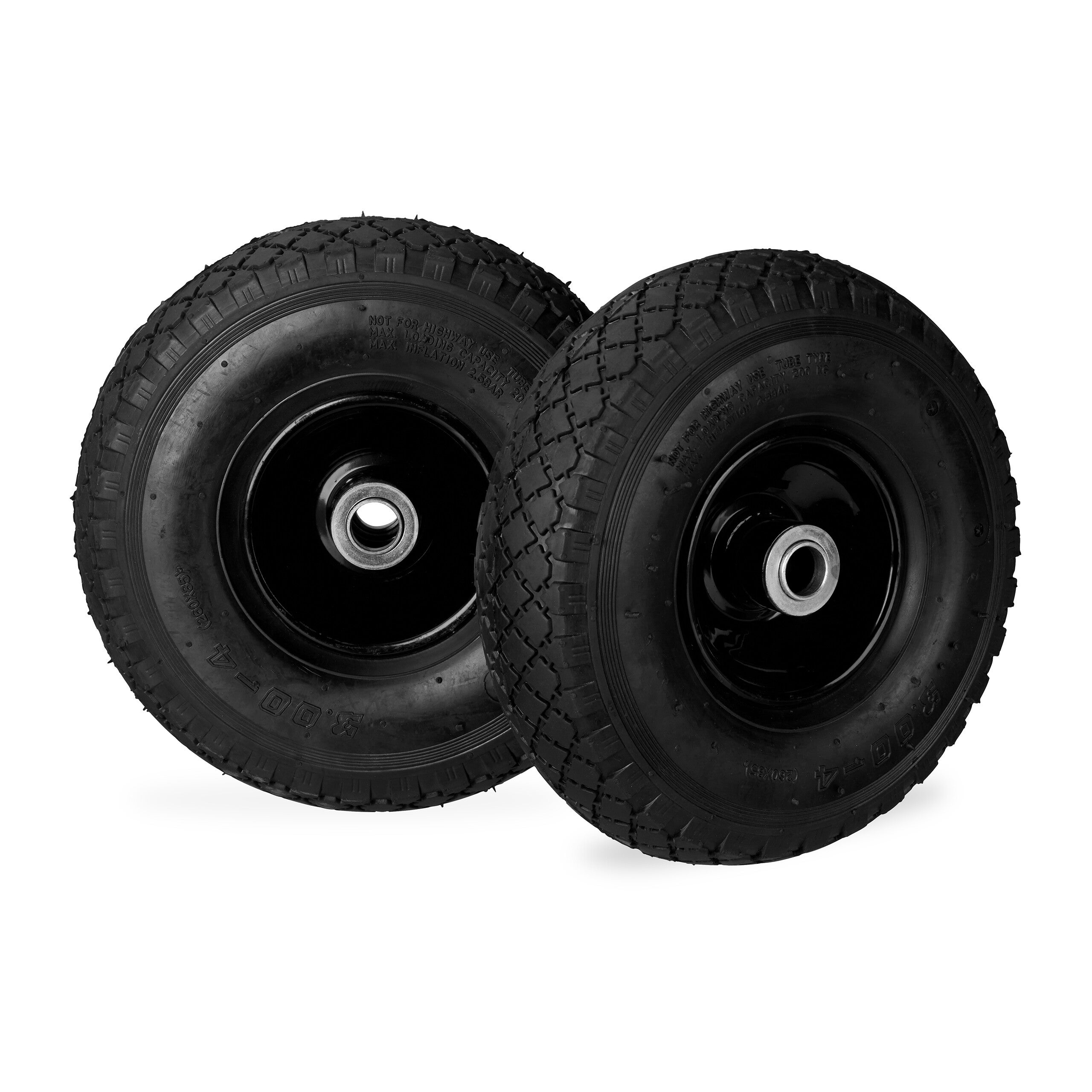Roue De Brouette 120kg Relaxdays - Pneu 4.80/4.00-8 Avec Axe Caoutchouc Air Givré
