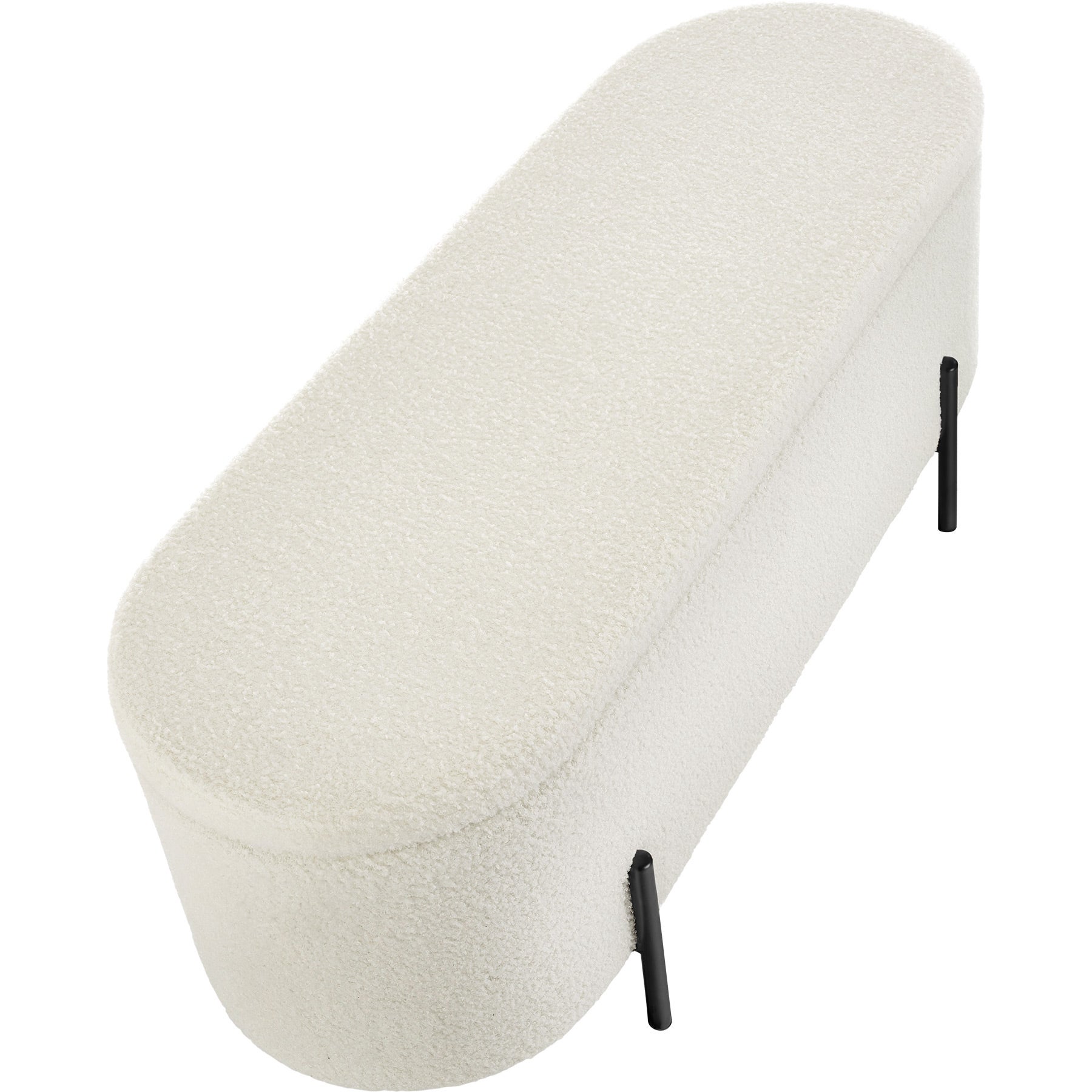 Banc rembourré en bois MDF et aspect tissu bouclé avec espace de rangement TECTAKE - 7