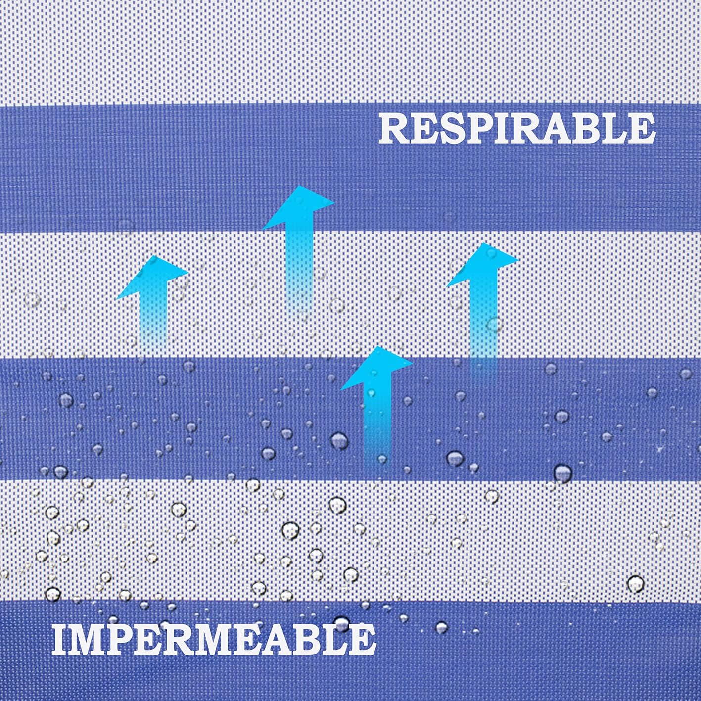 2 Sillas Playa Sillón Bajo Plegable Convertibles en Cama de Aluminio Ligero Turquesa - 3