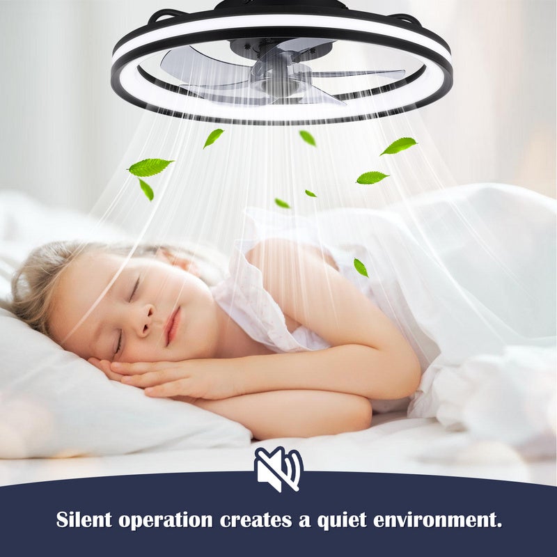 Ventilateur de plafond avec éclairage LED et télécommande lampe plafonnier dimmable avec ventilateur - 6