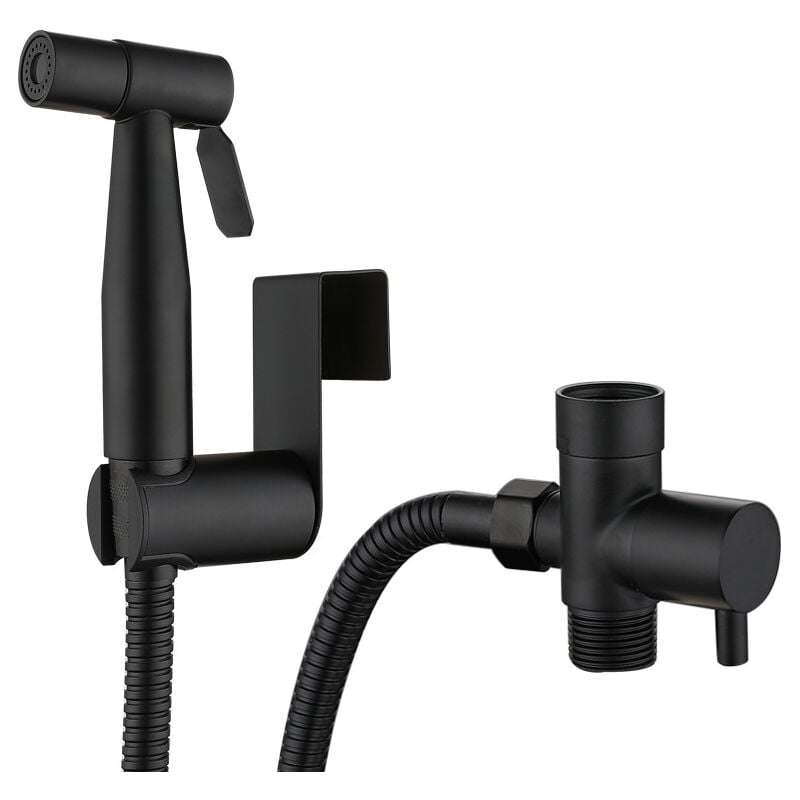 Zestaw natryskowy bidetowy do toalety - Kompletny czarny zestaw bidetowy do toalety - Zestaw natryskowy bidetowy do toalety - Głowica prysznicowa z wę