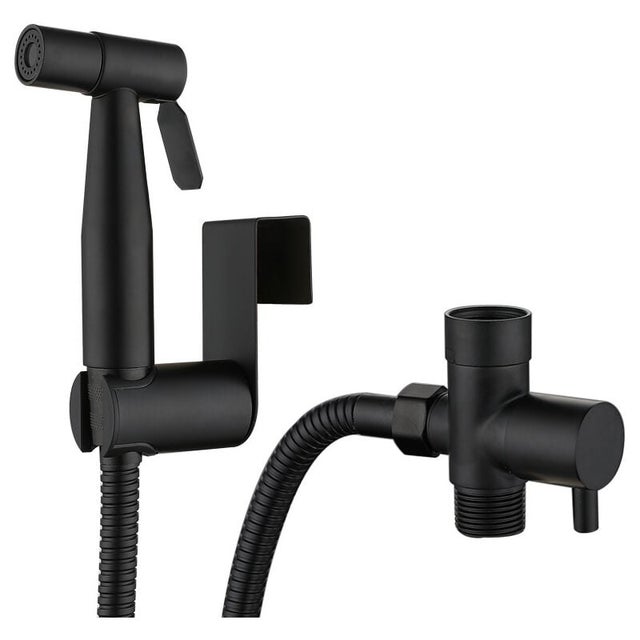 Douchette Toilette - Douchette WC Kit Complet Noir - Kit Douchette WC - Pomme de Douche Toilette avec Tuyau - noir
