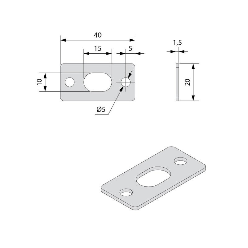 Gâche en inox pour verrou à levier SLID'UP SU5003 - 2