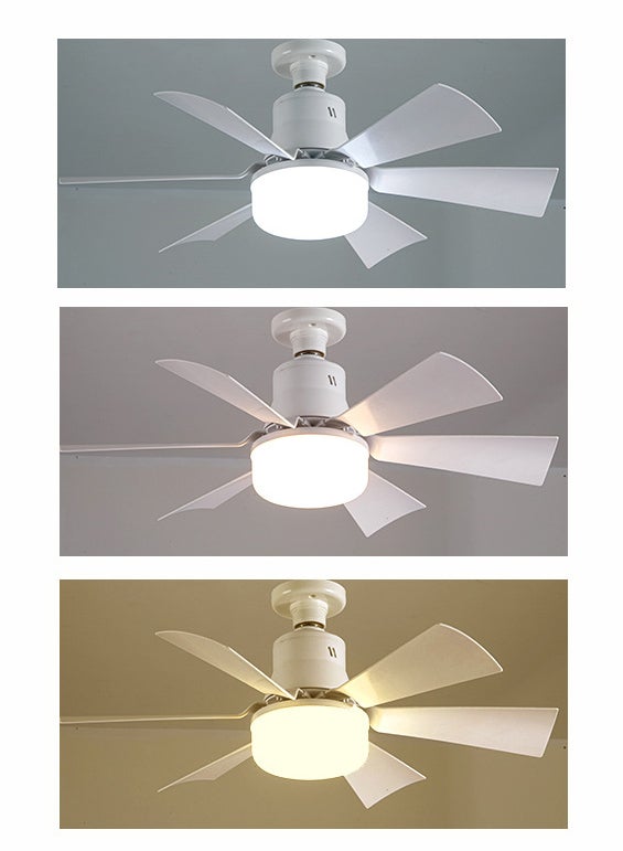 Petit ventilateur de plafond LED, abat-jour plat 30W, ventilateur carré, petit ventilateur télécommandé à 6 pales(hors plafond suspendu) - 4