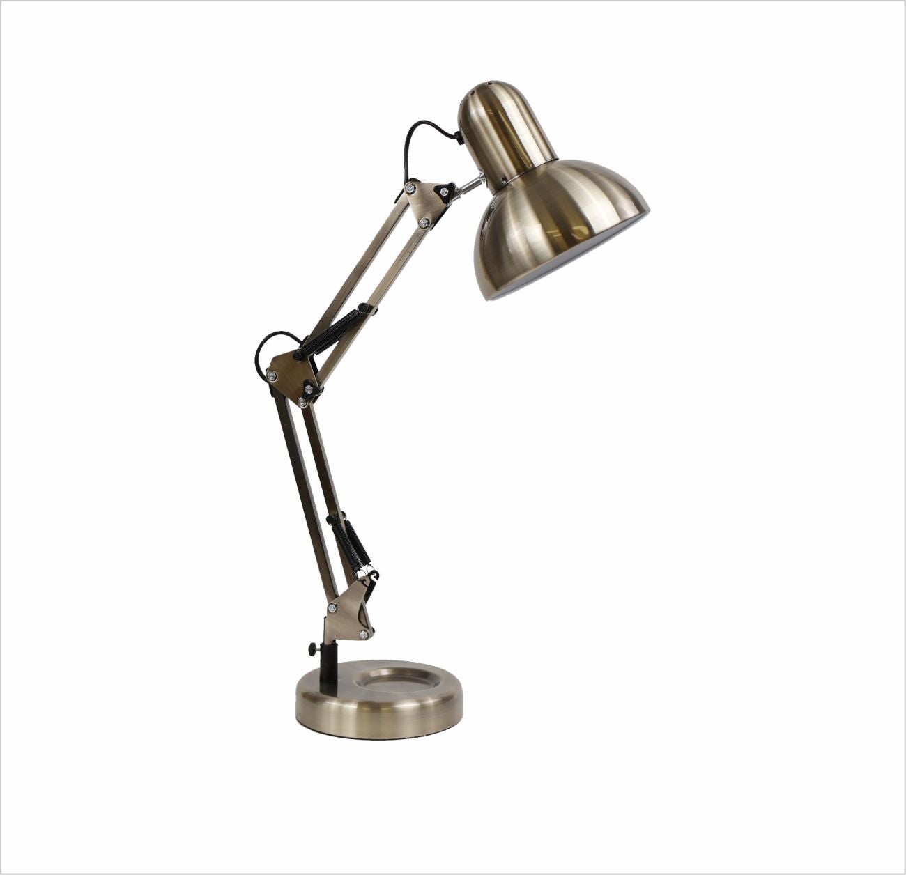 Lampa stołowa z przegubem w stylu retro-industrialnym z wykończeniem w kolorze brązowym E27