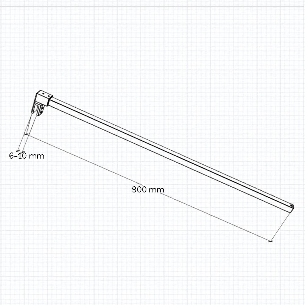 Océan Paroi de douche 160x200cm en 10mm verre anticalcaire paroi de douche à l'italienne avec barre 90cm - 3