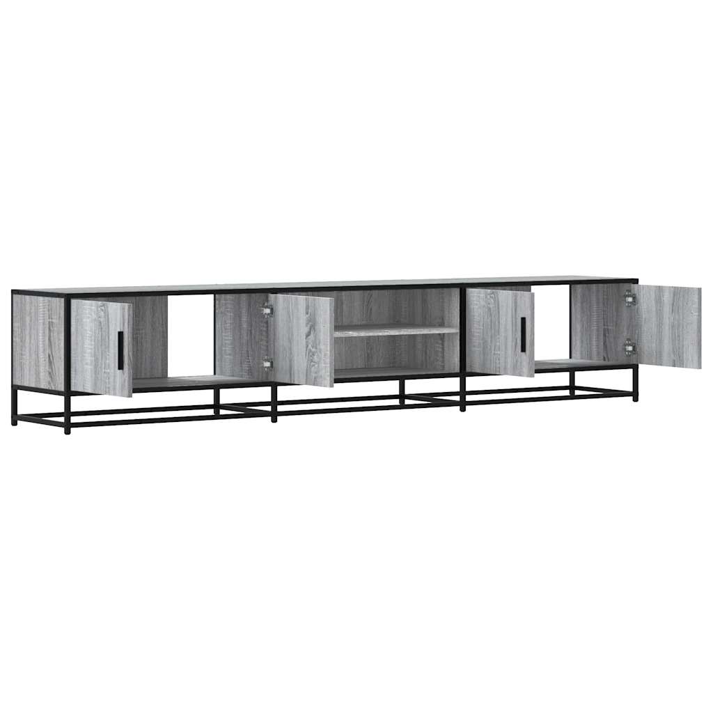 Meuble TV sonoma gris 210x35x41 cm bois d'ingénierie - 7